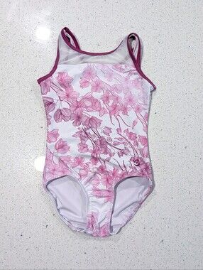 BEAUTIFUL Kbee Gymnastics Dance Leotard Large 10/11 WILD ROSE Or Cherry Blossoms